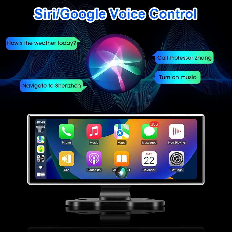 10/11.26 inch Dash Cam 4K Car DVR Wireless Carplay & Android Auto GPS Navigation Video Recorder Dashboard Dual Lens Wifi FM AUX - Image 5