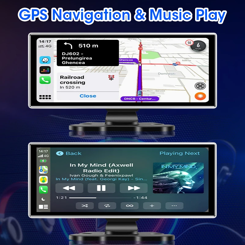 10/11.26 inch Dash Cam 4K Car DVR Wireless Carplay & Android Auto GPS Navigation Video Recorder Dashboard Dual Lens Wifi FM AUX - Image 4