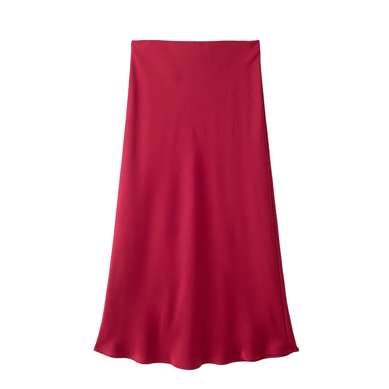 Willshela 2024 Black Satin Skirt Woman High Waist Elegant Long Skirts For Women Fashion Summer Midi Skirt Office Womens Skirts من قسم التحرير الجماعيتنورة ويلشيلا 2024 سوداء من الساتان، تنورة طويلة أنيقة بخصر عالٍ للنساء، تنورة ميدي صيفية عصرية للنساء، تنانير نسائية للعمل - Image 12