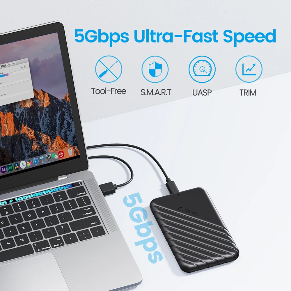 علبة محرك الأقراص الصلبة ORICO 2.5 بوصة SATA إلى USB 3.0 لصندوق محرك الأقراص الصلبة SSD مقاس 2.5 بوصة، صندوق محرك الأقراص الصلبة بسعة 6 تيرابايت، علبة تخزين خارجية لمحرك الأقراص الصلبة من التحرير الجماعيعلبة أقراص صلبة ORICO مقاس 2.5 بوصة SATA إلى USB 3.0، علبة تخزين أقراص صلبة SSD مقاس 2.5 بوصة، علبة تخزين أقراص صلبة بسعة 6 تيرابايت، علبة أقراص صلبة خارجية - Image 3