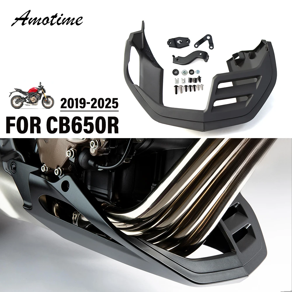 واقي لوحة المحرك السفلي للدراجة النارية هوندا CB 650 R موديلات 2019-2025 من قسم التعديل الجماعيواقي المحرك السفلي للدراجة النارية هوندا CB 650R موديلات 2019-2025، يشمل غطاء المحرك السفلي ولوحة حماية الهيكل.