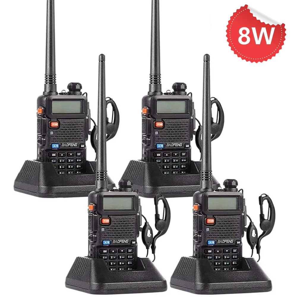1/2/4PCS BaoFeng UV-5R Tri-Power Walkie Talkie High Power Dual Band Long Range 128 CH Portable Handheld UV 5R Ham Two Way Radio من قسم التحرير الجماعيجهاز لاسلكي باوفينغ UV-5R ثلاثي الطاقة، ثنائي النطاق، عالي الطاقة، طويل المدى، 128 قناة، محمول باليد، يعمل بنظام راديو الهواة ثنائي الاتجاه، 1/2/4 قطع - Image 8