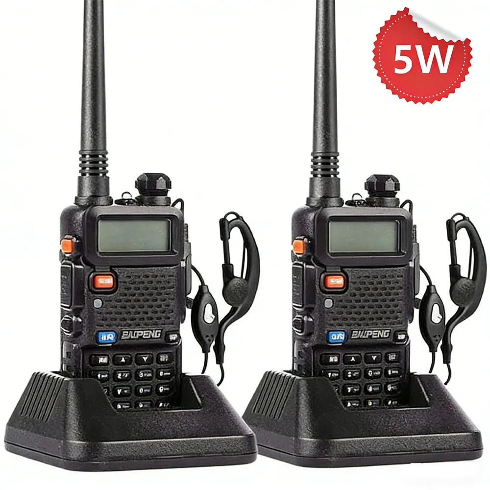 1/2/4PCS BaoFeng UV-5R Tri-Power Walkie Talkie High Power Dual Band Long Range 128 CH Portable Handheld UV 5R Ham Two Way Radio من قسم التحرير الجماعيجهاز لاسلكي باوفينغ UV-5R ثلاثي الطاقة، ثنائي النطاق، عالي الطاقة، طويل المدى، 128 قناة، محمول باليد، يعمل بنظام راديو الهواة ثنائي الاتجاه، 1/2/4 قطع - Image 9