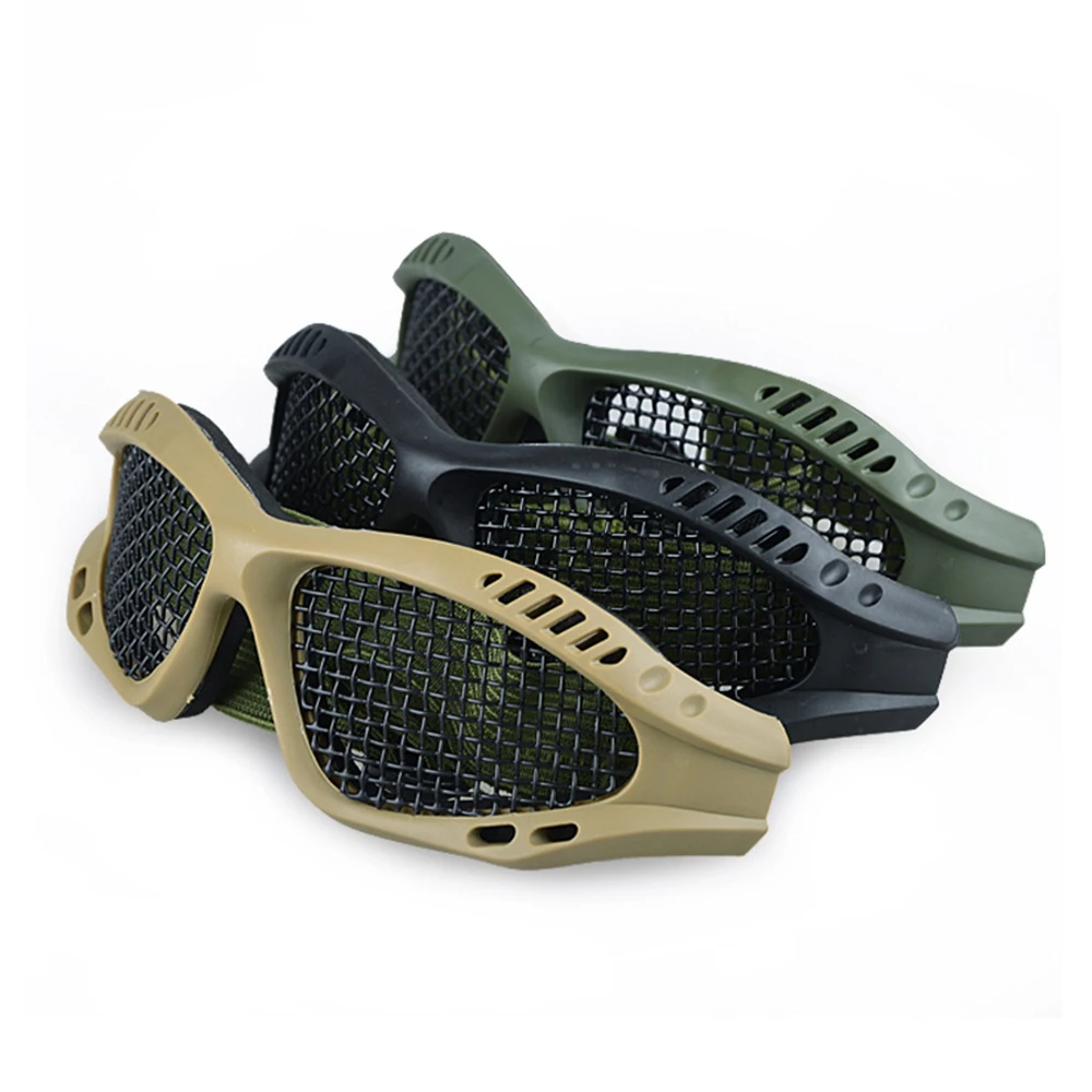 نظارات واقية مريحة للعينين مناسبة للعبة Airsoft، نظارات تكتيكية مضادة للضباب مزودة بشبكة معدنية/عدسات من البولي كربونات لصيد كرات الطلاء من قسم التعديل الجماعينظارات واقية مريحة وآمنة للعينين للاستخدام الخارجي، مناسبة للعبة إيرسوفت، مزودة بعدسات معدنية شبكية/بولي كربونات، مضادة للضباب، مثالية لصيد كرات الطلاء.