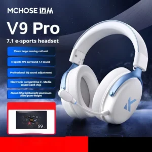 MCHOSE V9 pro سماعة بلوتوث لاسلكية مع ميكروفون بثلاثة أوضاع، خاصية إلغاء الضوضاء، صوت ديناميكي، تأخير منخفض، مناسبة للمكتب والألعاب من التحرير الجماعيسماعة رأس لاسلكية بلوتوث MCHOSE V9 pro مزودة بثلاثة أوضاع للميكروفون، وخاصية إلغاء الضوضاء، وصوت ديناميكي، وتأخير منخفض، مناسبة للاستخدام المكتبي والألعاب.